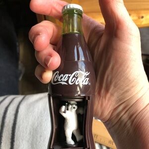 Coca-Cola Bottle decorative with Polar Bear 6” tall